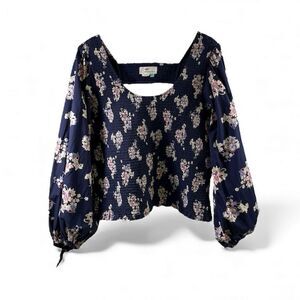 Anthropologie Smocked Peplum Tank Size 1X